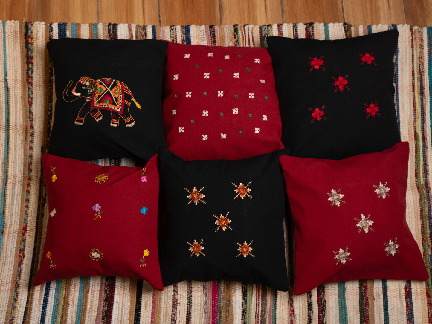 Soof Hand-Embroidered Cotton Cushion Cover