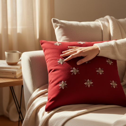 Soof Hand-Embroidered Cotton Cushion Cover