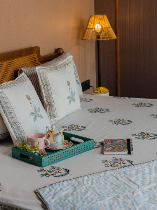 Hand Block Print Percale Cotton Double Bedsheet