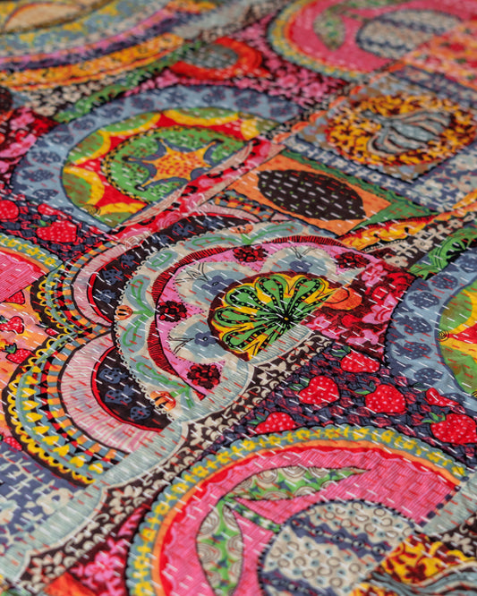 Kantha Hand-Stitched Bedspread
