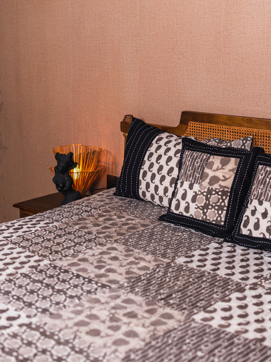 Kantha - Bagru Block Print Super King Bedsheet