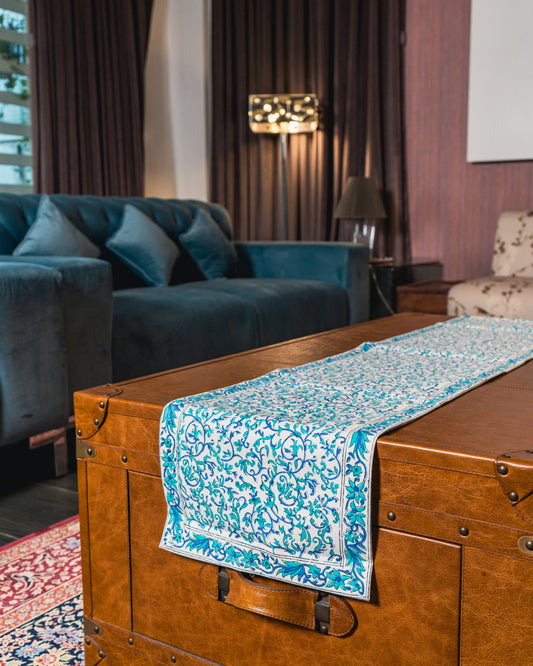 Close-up of Feroza Haveli Jaipur Block Print showcasing intricate handcrafted detailing.