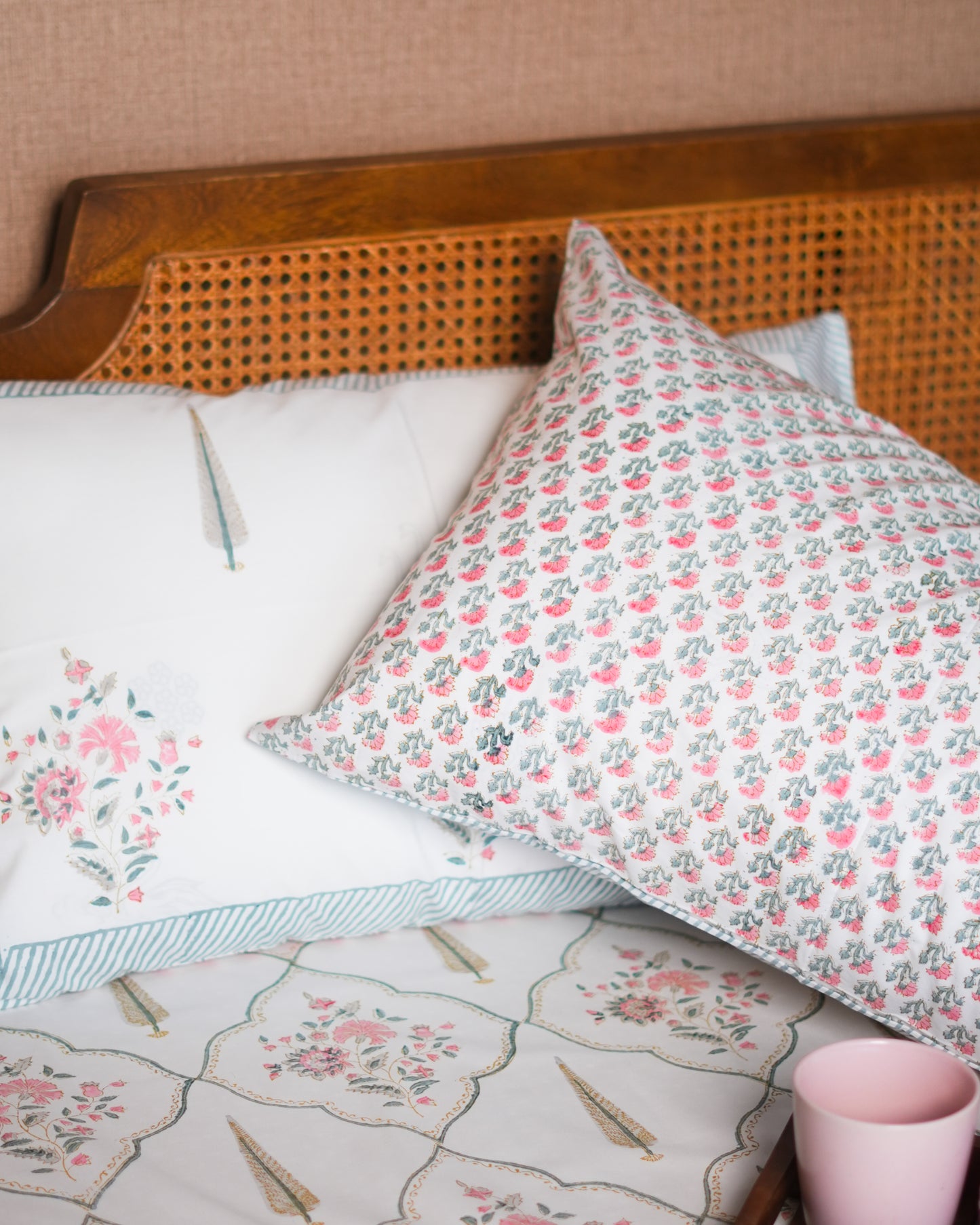 Hand Block Print Percale Cotton Double Bedsheet