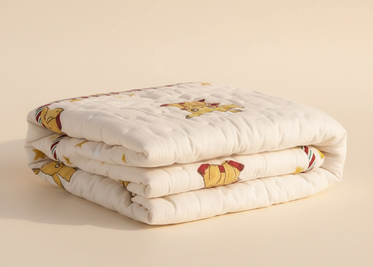 Hand Block Print Baby Quilt