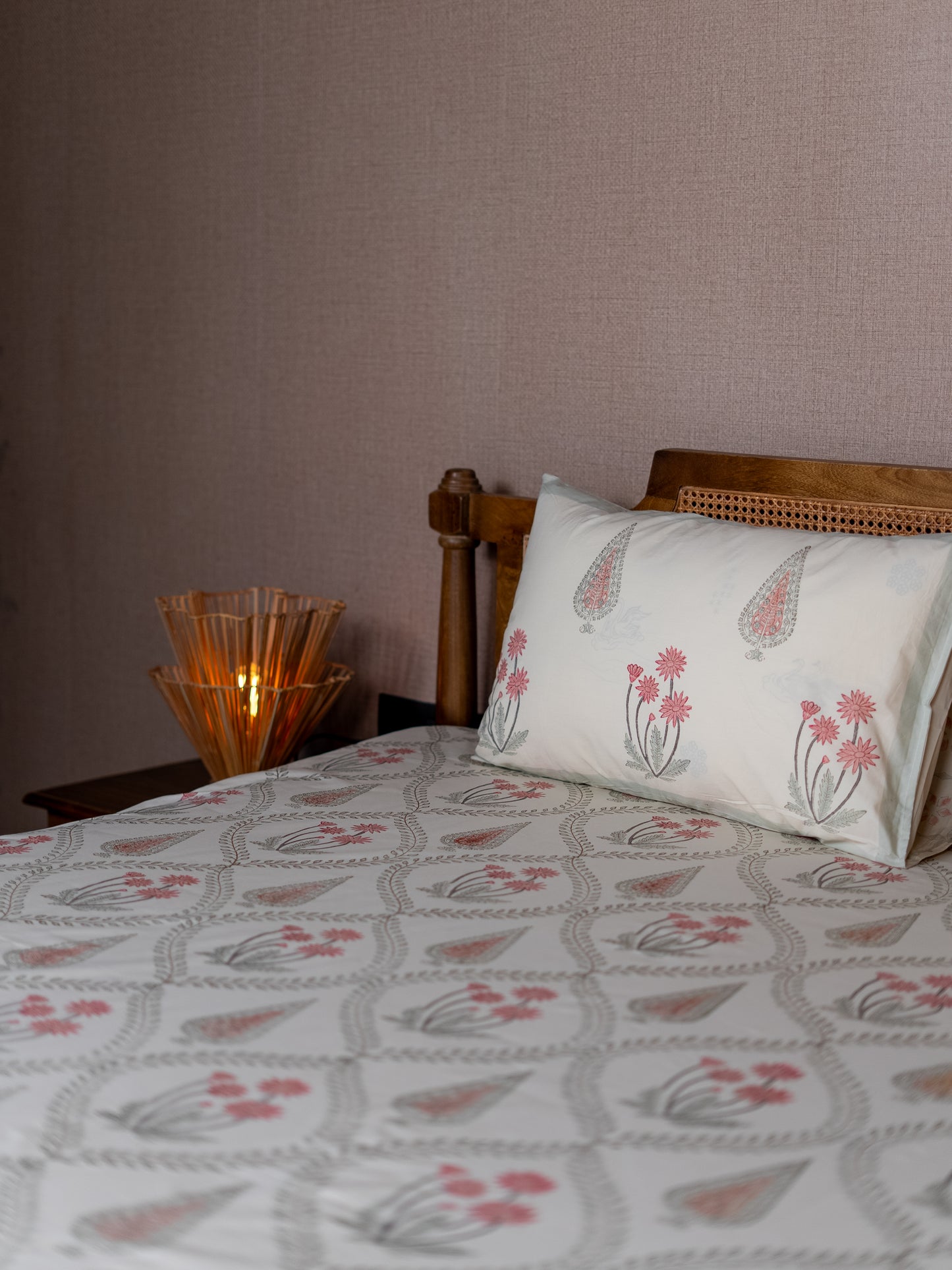 Hand Block Print Percale Cotton Double Bedsheet
