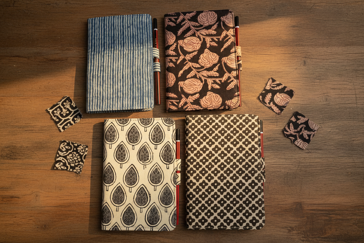 Craft Fabric Notebook (With Pen Holder)