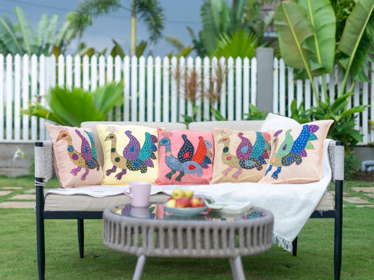 Appliqué Cushion Cover Set (Set of 5)