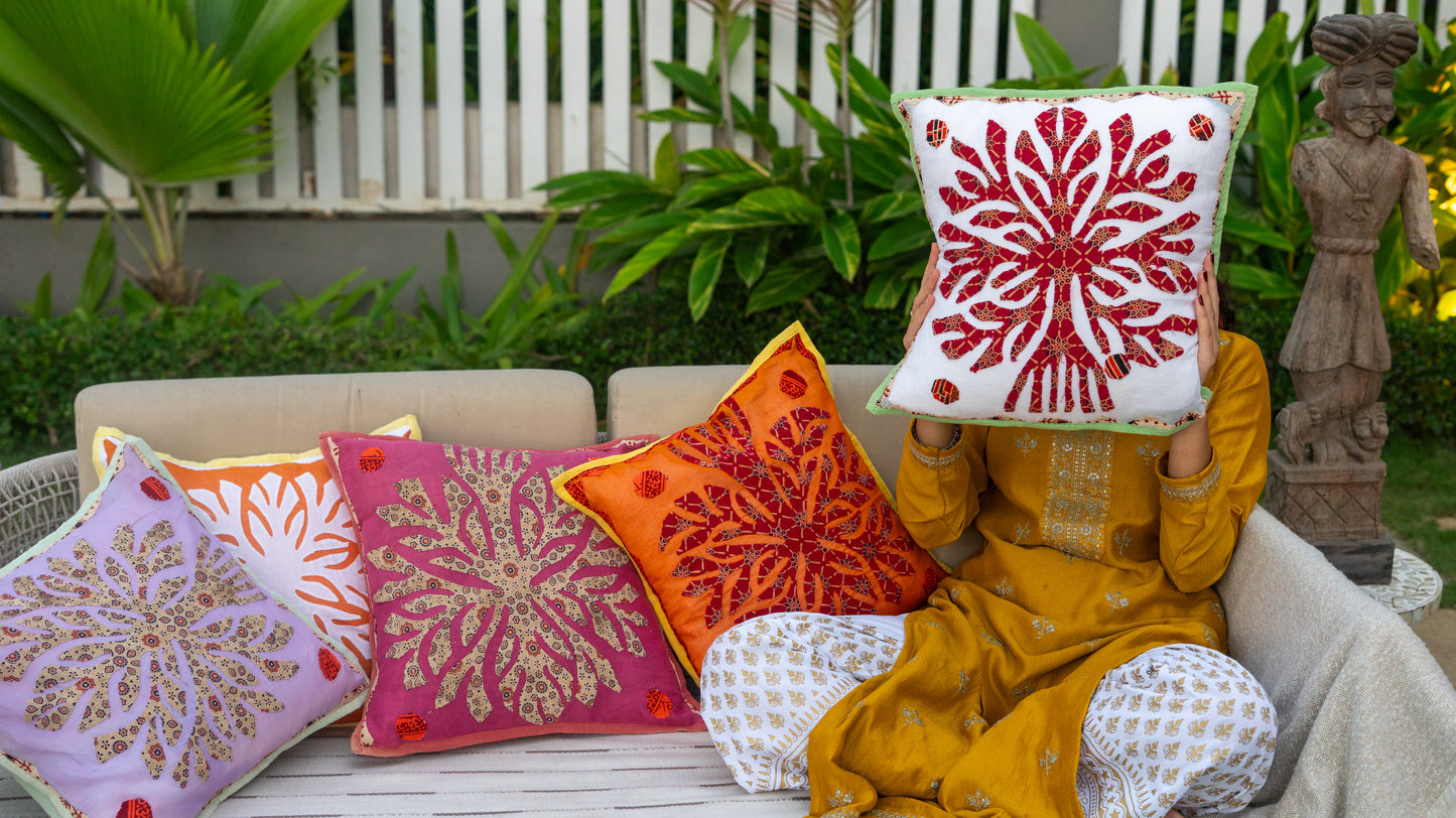 Appliqué Cushion Cover Set (Set of 5)