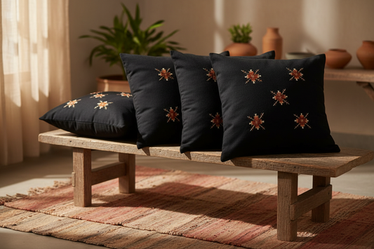 Soof Hand-Embroidered Cotton Cushion Cover