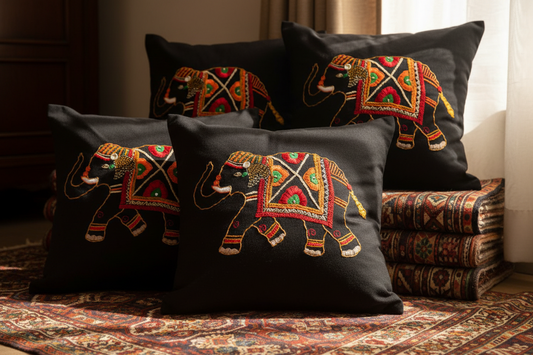 Soof Hand-Embroidered Cotton Cushion Cover