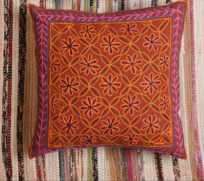 Aari Embroidery Cushion Cover