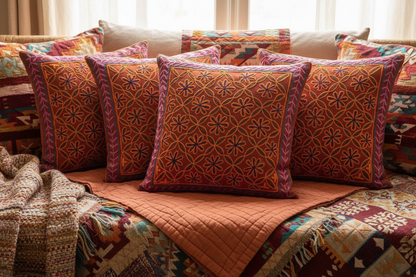 Aari Embroidery Cushion Cover