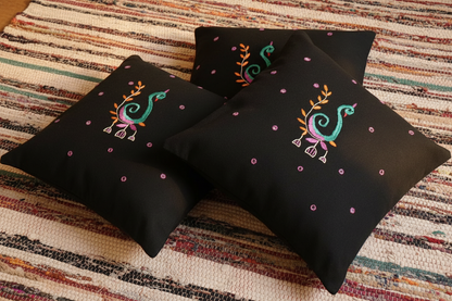 Ahir Hand-Embroidered Cotton Cushion Cover