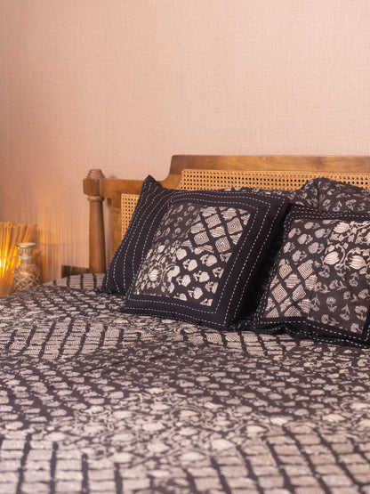 Kantha - Bagru Block Print Super King Bedsheet