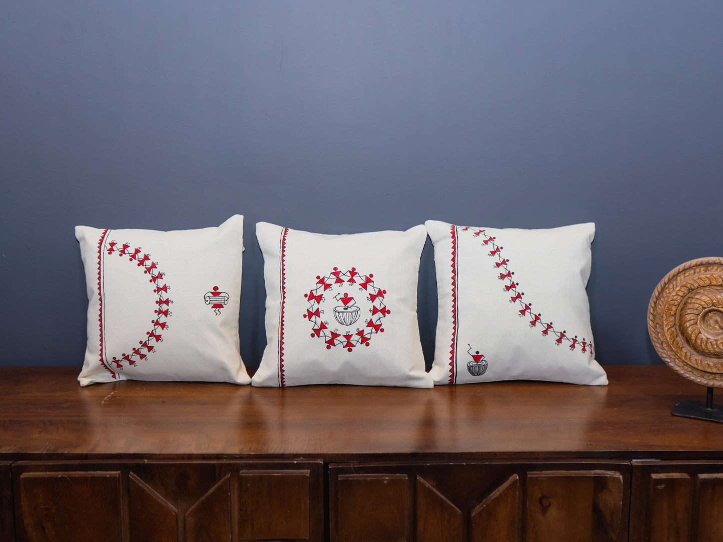 Hand-Painted Cotton Cushion Cover