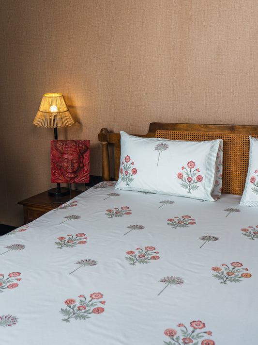 Hand Block Print Percale Cotton Double Bedsheet