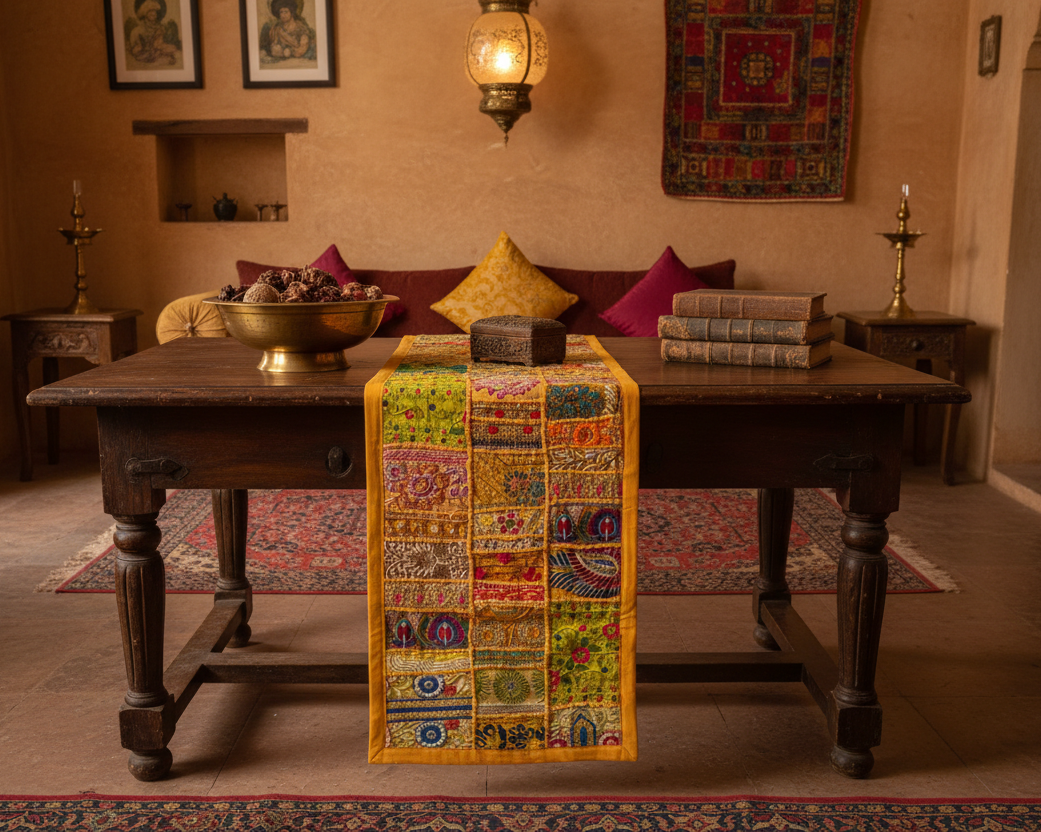 Khambadiya Patchwork Table Runner