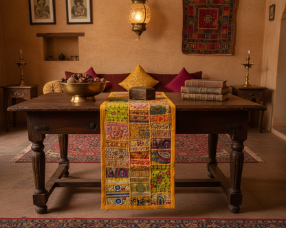 Khambadiya Patchwork Table Runner