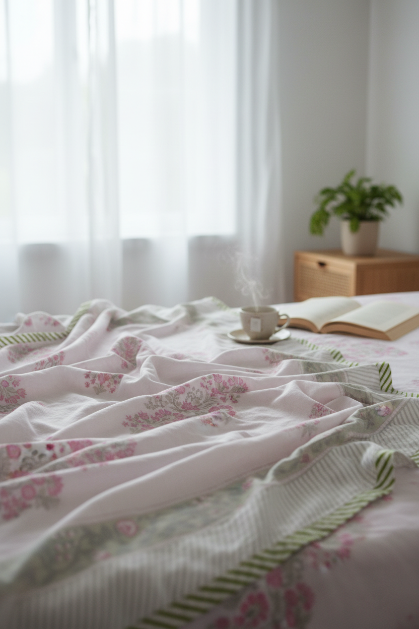 Hand Block Print Muslin Dohar - Single Bed