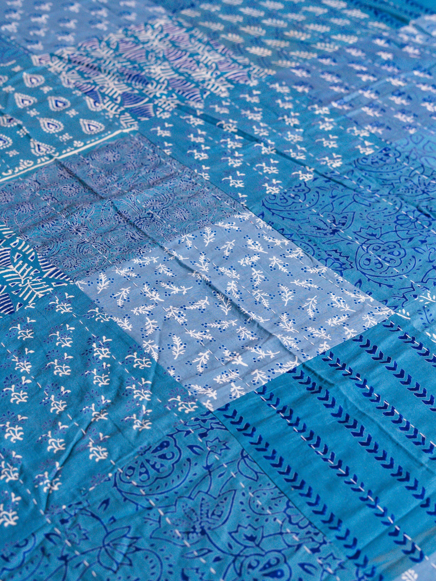 Kantha - Bagru Block Print Double Bedsheet