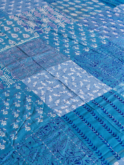 Kantha - Bagru Block Print Double Bedsheet