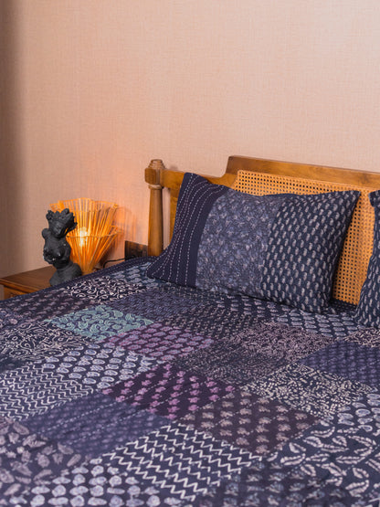 Kantha - Bagru Block Print Double Bedsheet