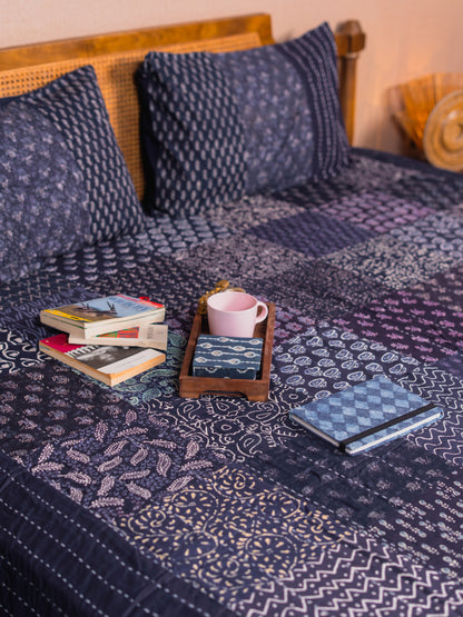 Kantha - Bagru Block Print Double Bedsheet
