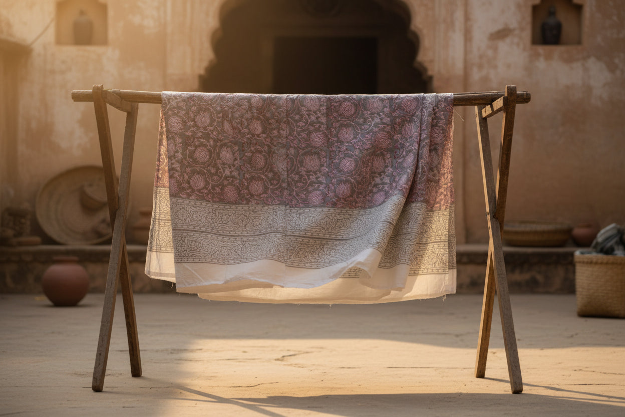 Hand Block Print Cotton Double Bedsheet
