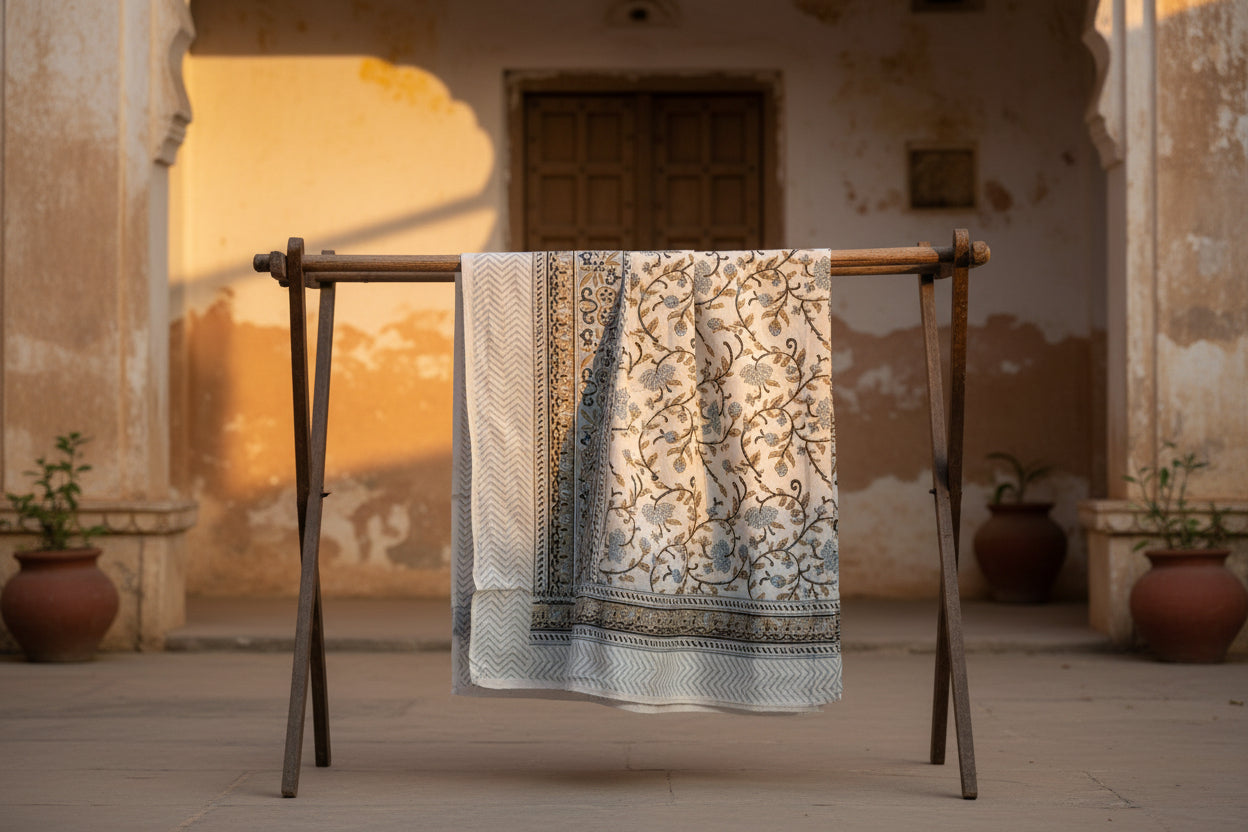 Hand Block Print Cotton Double Bedsheet