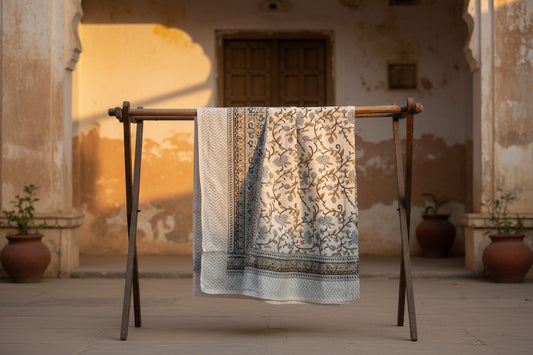 Hand Block Print Cotton Double Bedsheet