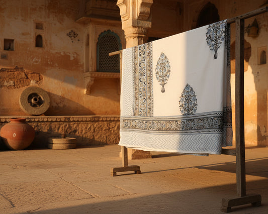 Hand Block Print Cotton Double Bedsheet