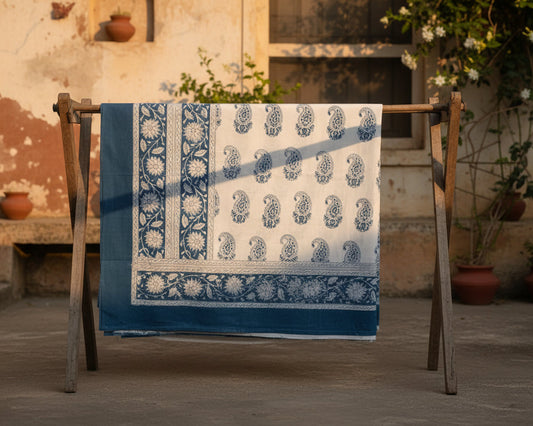 Hand Block Print Cotton Double Bedsheet