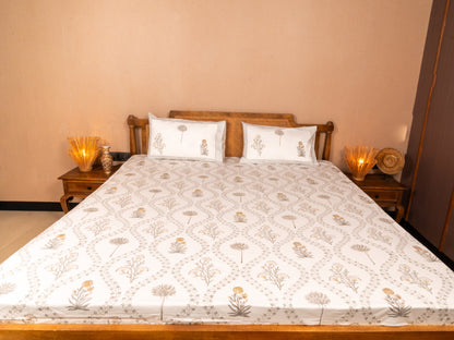 Hand Block Print Percale Cotton Double Bedsheet