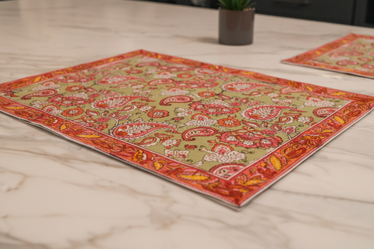 Close-up of Rang Chowk Jaipur Block Print showcasing intricate handcrafted detailing.