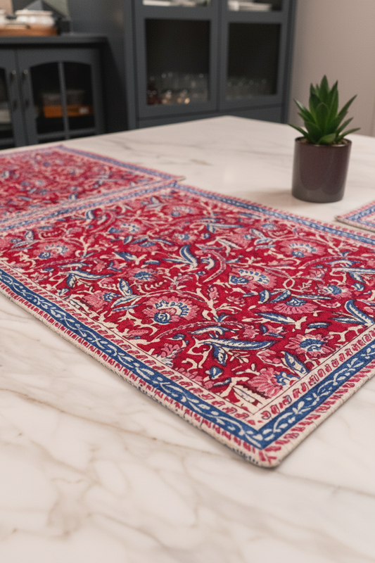 Close-up of Rani Bagh Jaipur Block Print showcasing intricate handcrafted detailing.