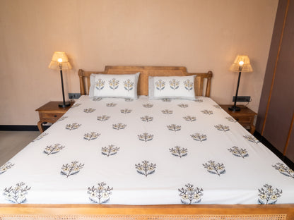 Hand Block Print Percale Cotton Double Bedsheet