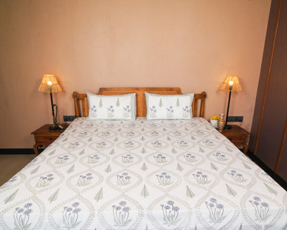 Hand Block Print Percale Cotton Double Bedsheet