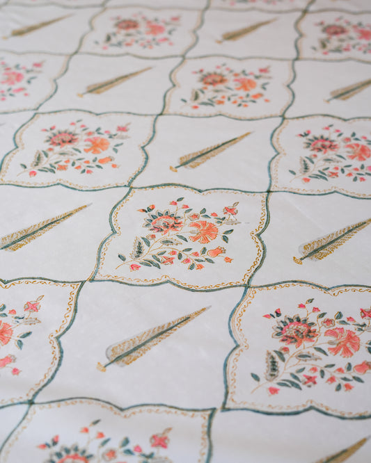 Hand Block Print Percale Cotton Double Bedsheet