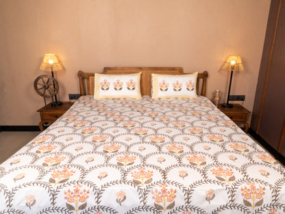 Hand Block Print Percale Cotton Double Bedsheet