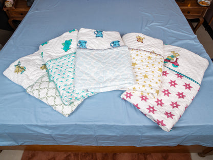 Hand Block Print Baby Quilt