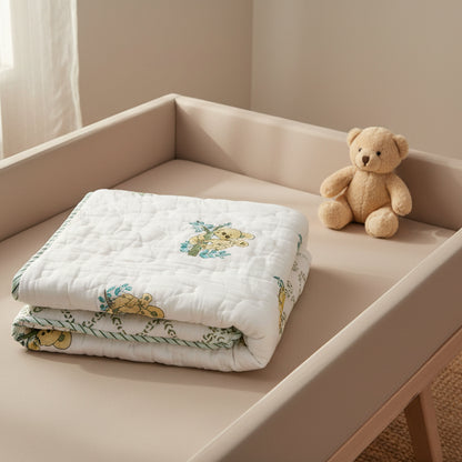 Hand Block Print Baby Quilt