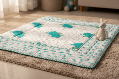 Hand Block Print Baby Quilt