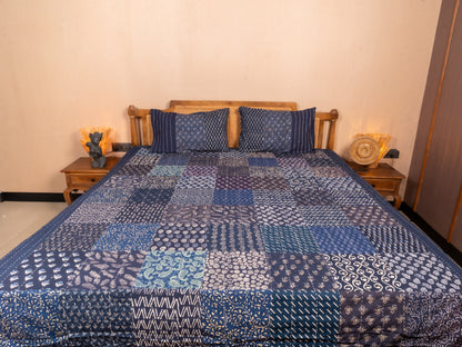 Kantha - Bagru Block Print Double Bedsheet