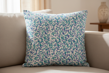 Close-up of Feroza Haveli Jaipur Block Print showcasing intricate handcrafted detailing.