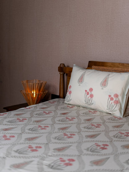 Hand Block Print Percale Cotton Double Bedsheet